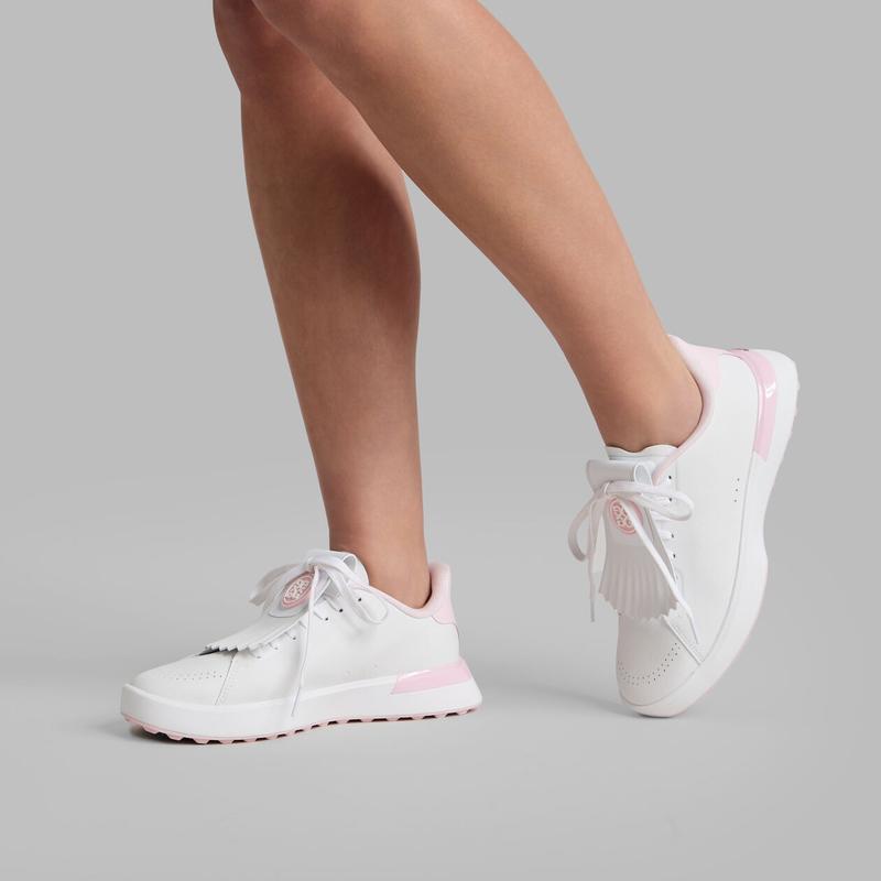 G/FORE G.112 Perforated Kiltie Golf Shoe - White/Pink