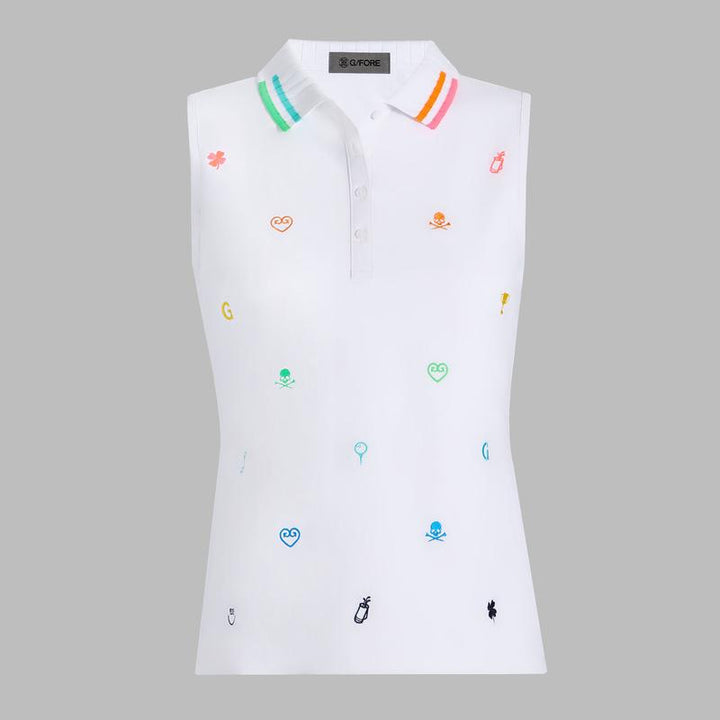 G/FORE Embroidered S/L Polo - Snow