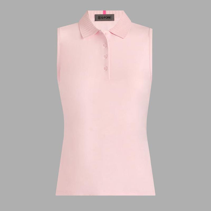 G/FORE Pleated Collar S/L Polo - Blush