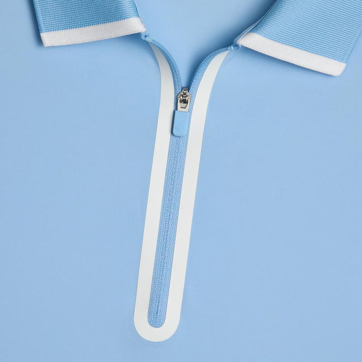 G/FORE Silky Tech L/S Zip Polo - Baja Blue