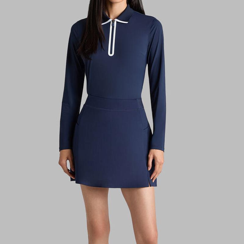 G/FORE Silky Tech L/S Zip Polo - Navy
