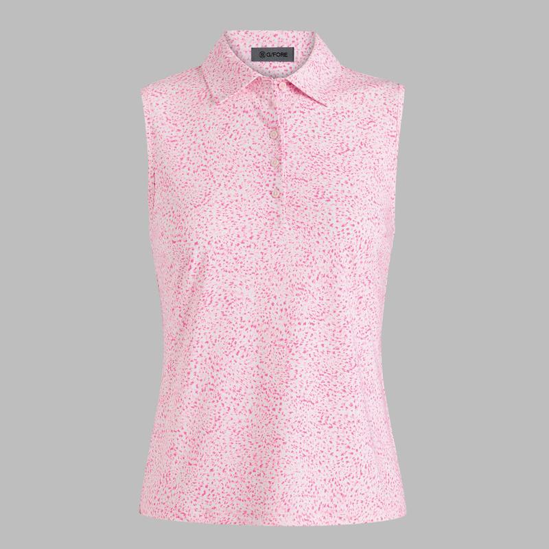 G/FORE Tech Fireworks Print S/L Polo - White/Pink