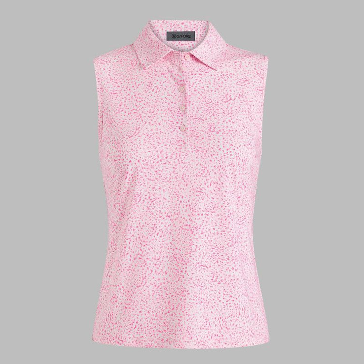 G/FORE Tech Fireworks Print S/L Polo - White/Pink