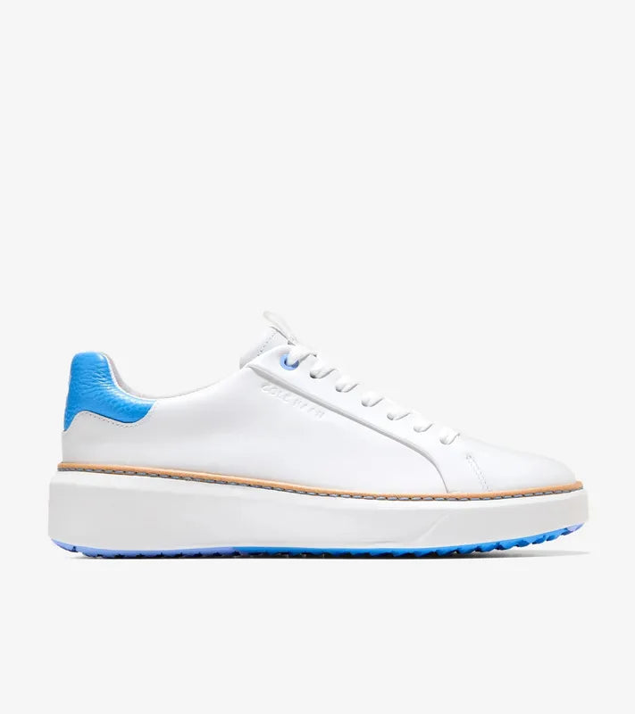 Cole Haan Grandpro Topspin Golf Shoes - White/Azure Blue