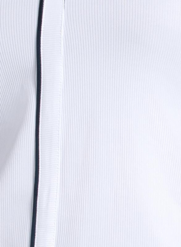 Lucky In Love Piped Birdie S/L Polo - White/Navy
