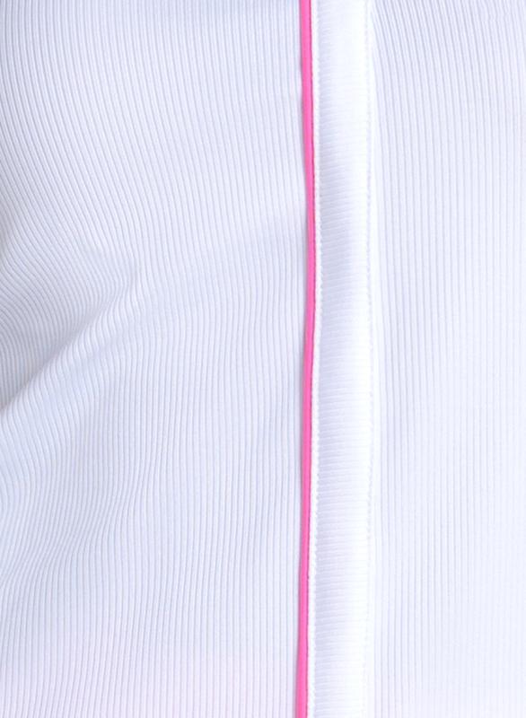 Lucky In Love Piped Birdie S/L Polo - White/Pink