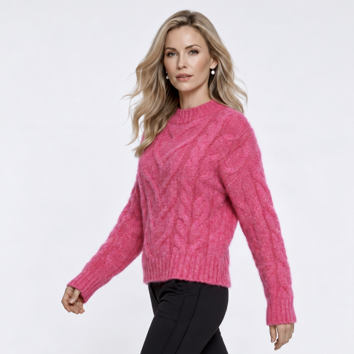 Geisha Long Cable Sweater - Pink