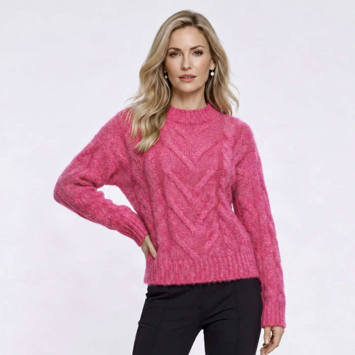 Geisha Long Cable Sweater - Pink