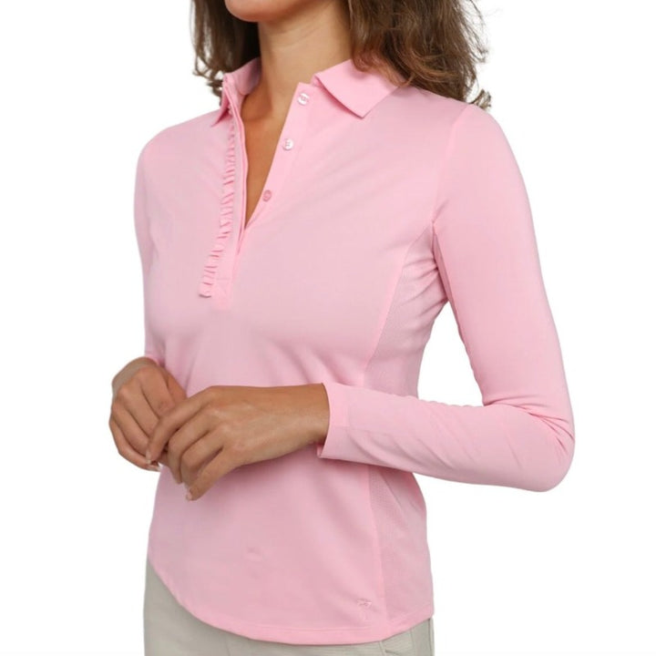 Golftini L/S Ruffle Polo - Light Pink