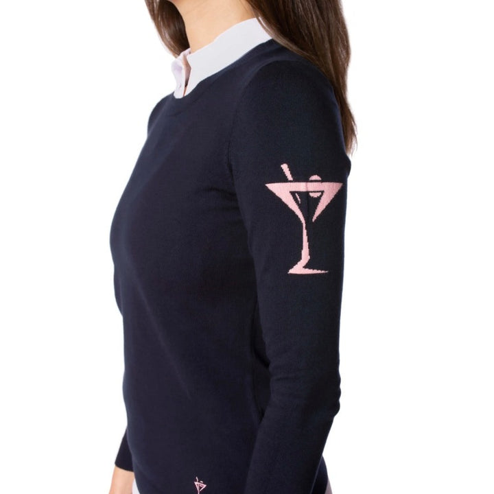 Golftini Martini Crewneck Sweater - Navy