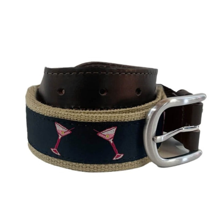 Golftini Men's Martini Ribbon belt - Navy