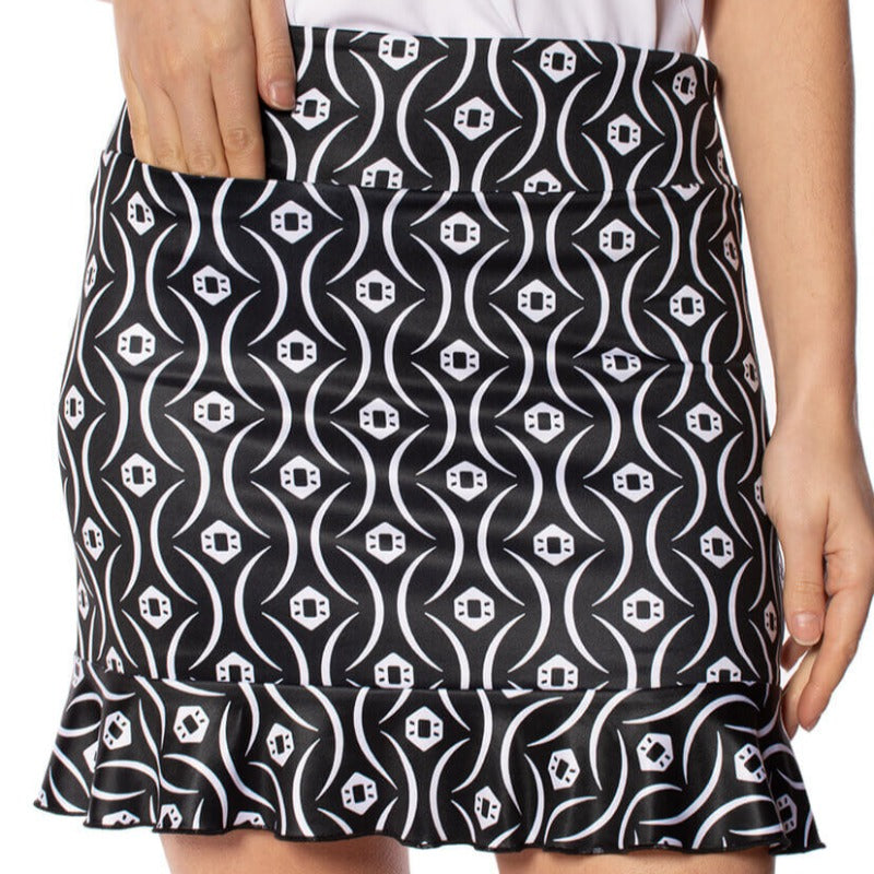 Golftini Pull On Confidence Skort - Black/White