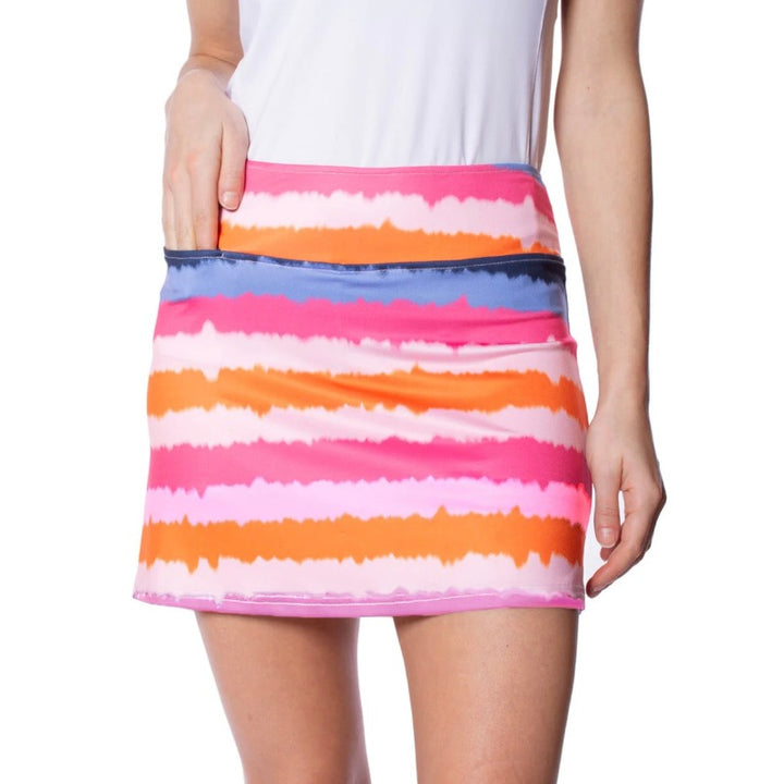 Golftini Radiant Pull-On Skort - Pink/Orange/Navy