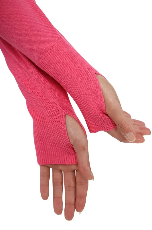 Golftini Relaxed Fit Crewneck Sweater - Hot Pink