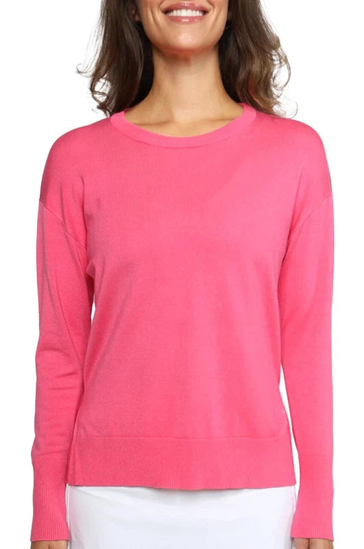 Golftini Relaxed Fit Crewneck Sweater - Hot Pink