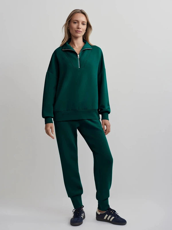 Varley Hawley Zip Sweat - Forest