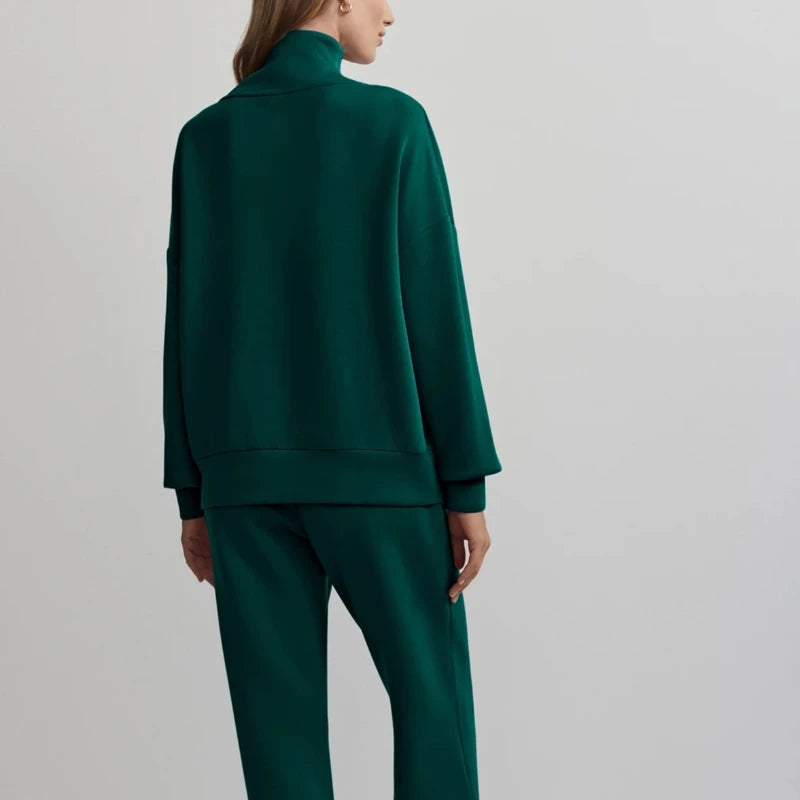 Varley Hawley Zip Sweat - Forest