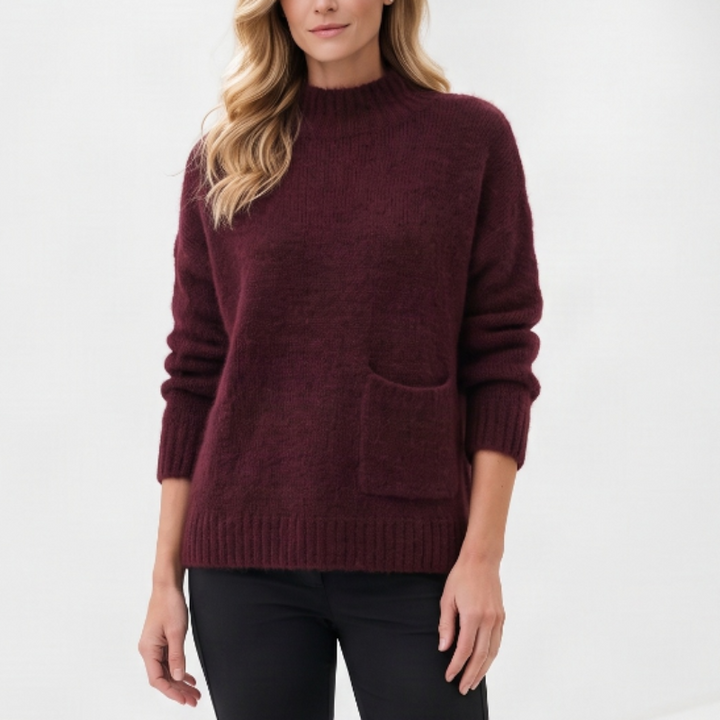 Humility Codyn Mock Neck Sweater - Bordeaux