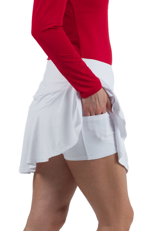 IBKUL Flounce Skort (16")- White