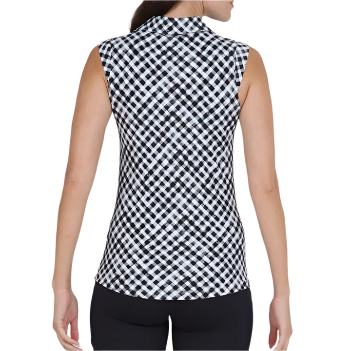 IBKUL Gingham S/L Polo - Black/White