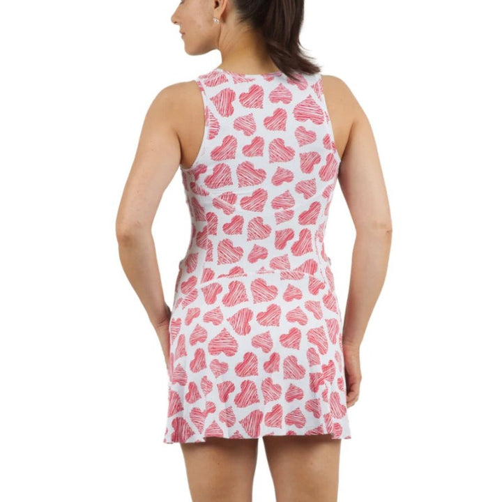 IBKUL Heart Tennis Dress - Red/White