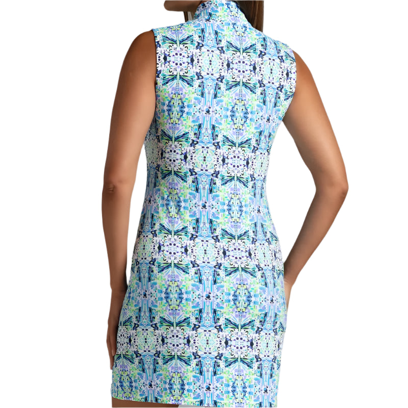 IBKUL Ridley S/L Dress - Navy/Multi