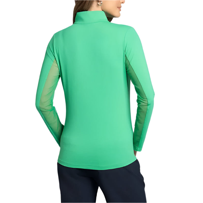 IBKUL Solid L/S Mock Neck Top - Green