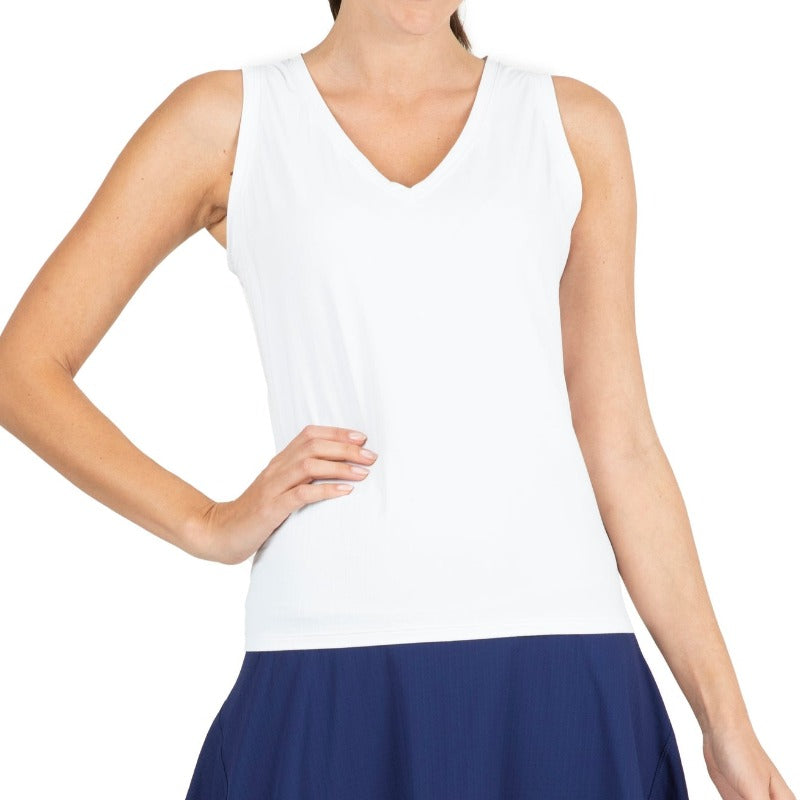 IBKUL Tennis Tank - White