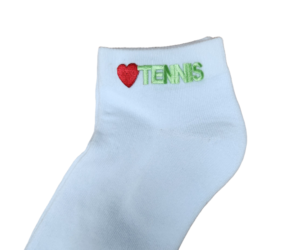 On the Tee Socks - Heart Tennis - Green