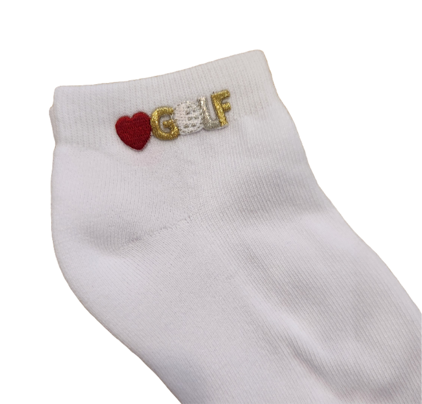 On The Tee Socks - Love Golf, Metallic