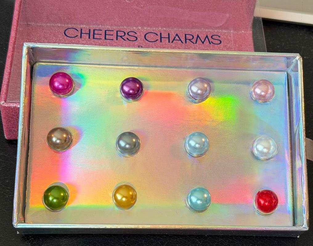Cheers Wine Glass Charms - Pearls