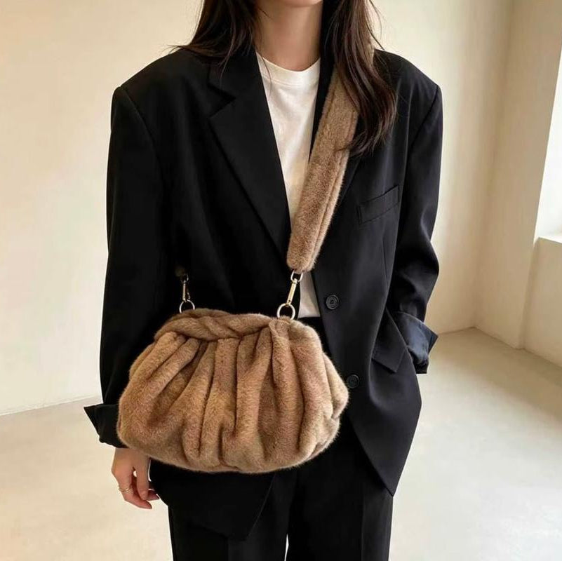 preneLOVE Vivienne Faux Mink Clutch/Crossbody - Black