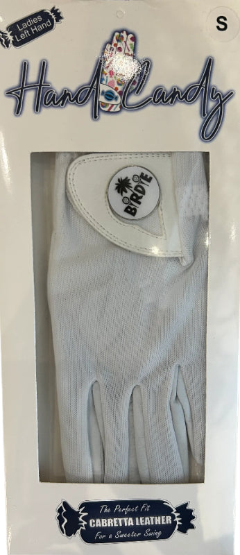 Best Of Golf Mesh Glove - White/Birdie Marker