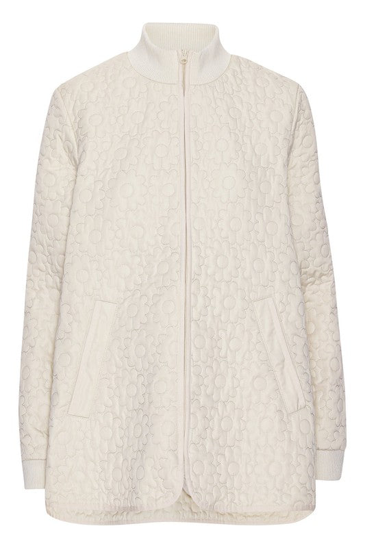 Ilse Jacobsen Floral Quilted Jacket - Bleached Sand