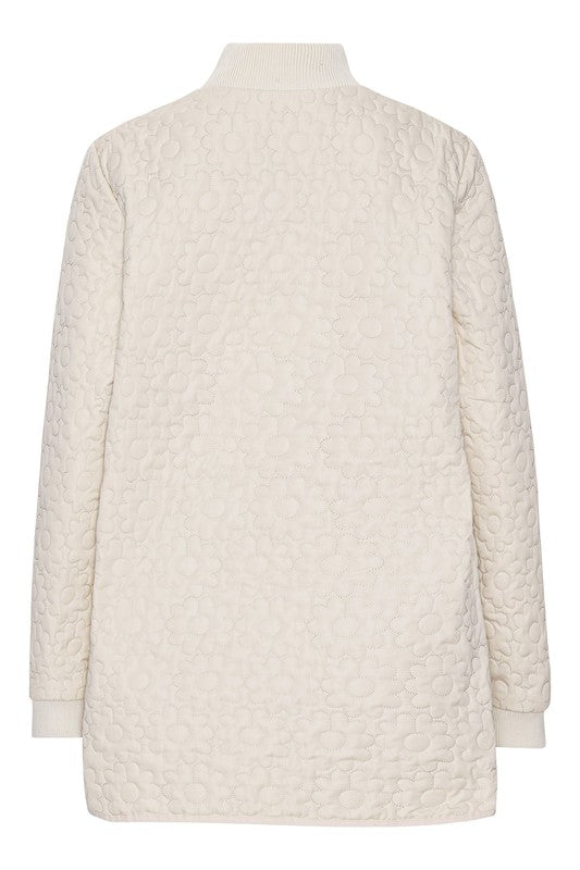 Ilse Jacobsen Floral Quilted Jacket - Bleached Sand