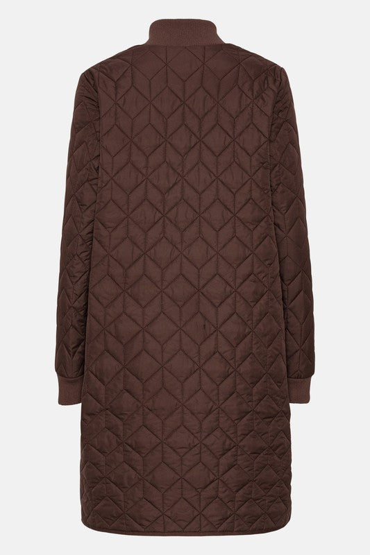 Ilse Jacobsen Long Quilted Coat - Ebony