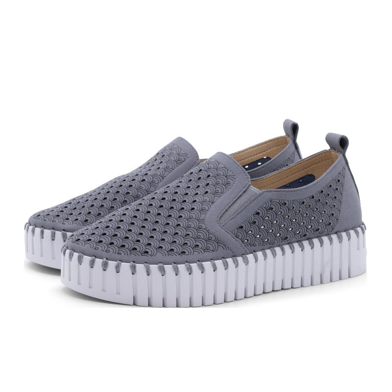 Ilse Jacobsen Tulip Slip On Platform - Blue/Grey