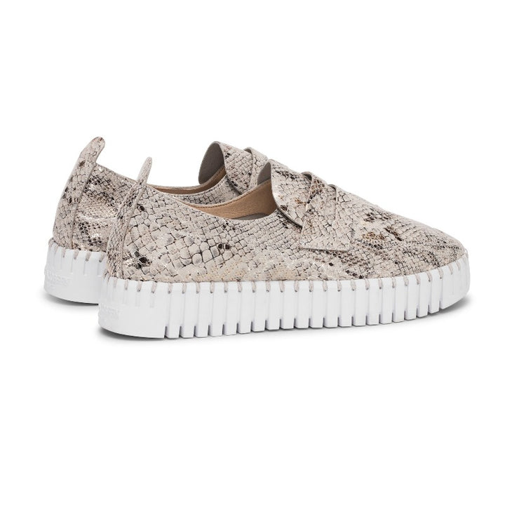 Ilse Jacobsen Tulip Snakeskin Platform - Wheat