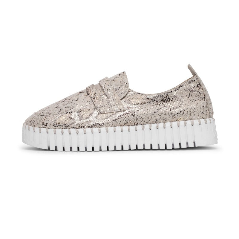 Ilse Jacobsen Tulip Snakeskin Platform - Wheat