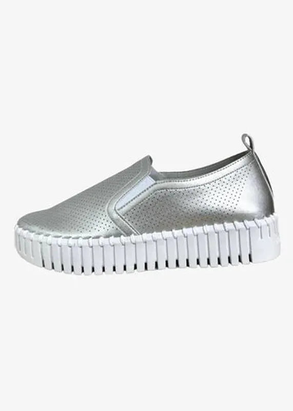 Ilse Jacobsen Tulip Slip On Platform - Silver