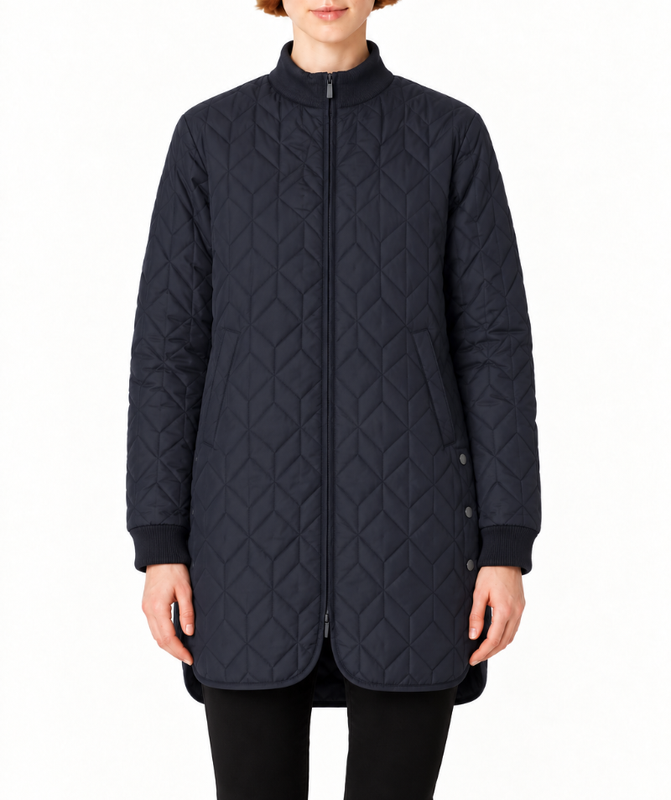 Ilse Jacobsen Long Quilted Coat - Ombre Blue