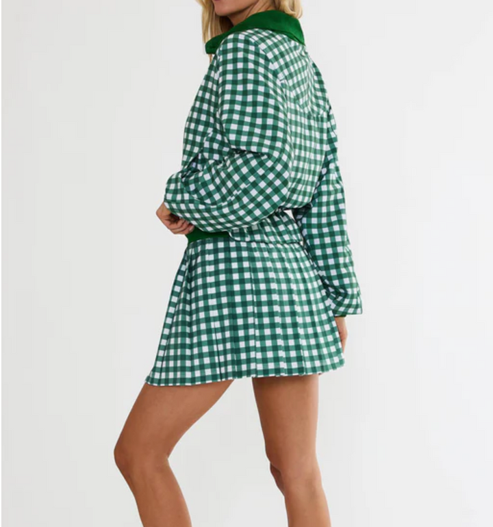 Beach Riot Irina Skirt - Fairway Green Check