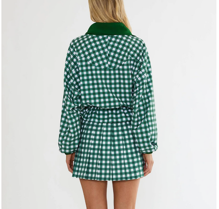 Beach Riot Irina Skirt - Fairway Green Check