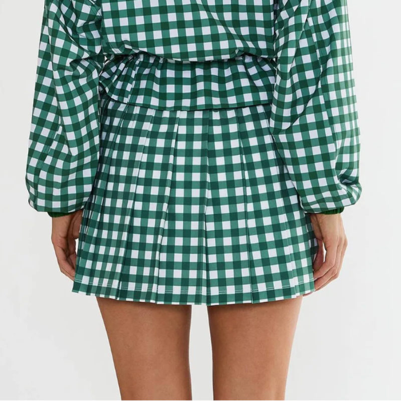 Beach Riot Irina Skirt - Fairway Green Check