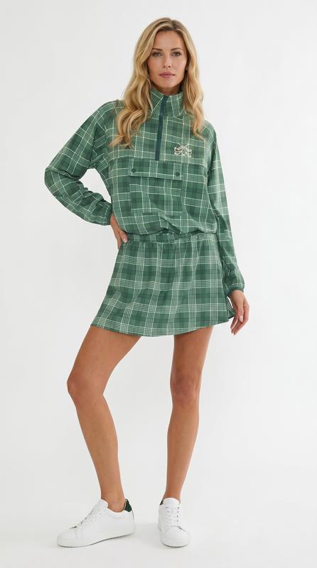 Beach Riot Clyde Skirt - Fairway Plaid Green