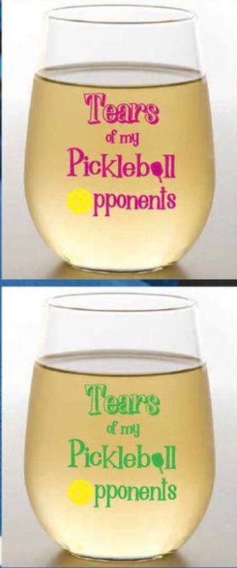 Stemless Wine Glasses(2)- Tears of Pickleball Opponents