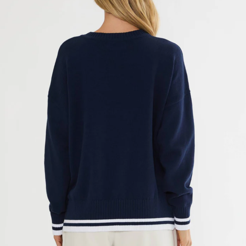 Beach Riot Callie Buggy Sweater - Navy/White
