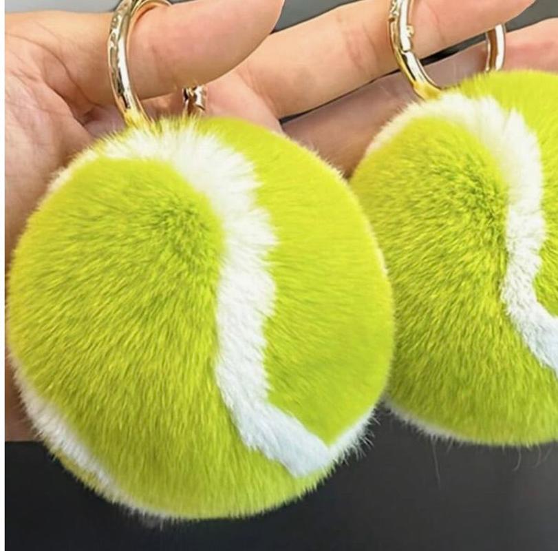 Fluffy Tennis Ball Bag Keychain/Charm