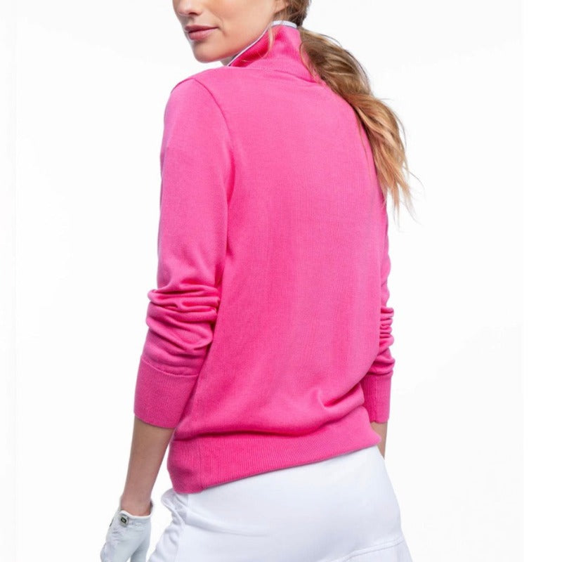 InPhorm Classic Zip Sweater - Pink Rose