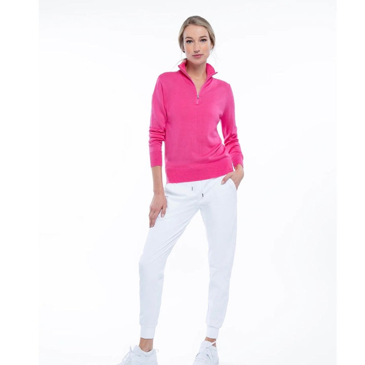 InPhorm Classic Zip Sweater - Pink Rose